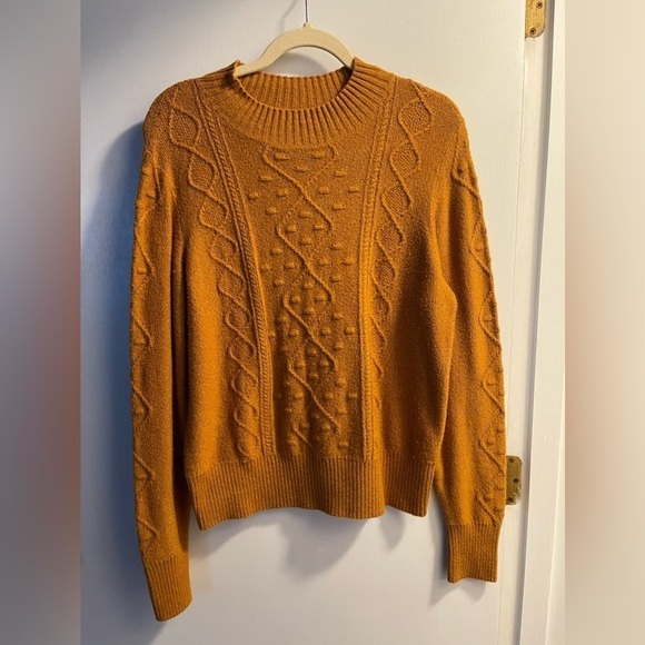 Lucky Brand | Bobble Cable Knit Sweater Cathay Spice | Women L - Picture 1 of 7